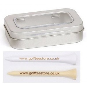 Engraved 70mm Golf Tees In A Window Gift Tin